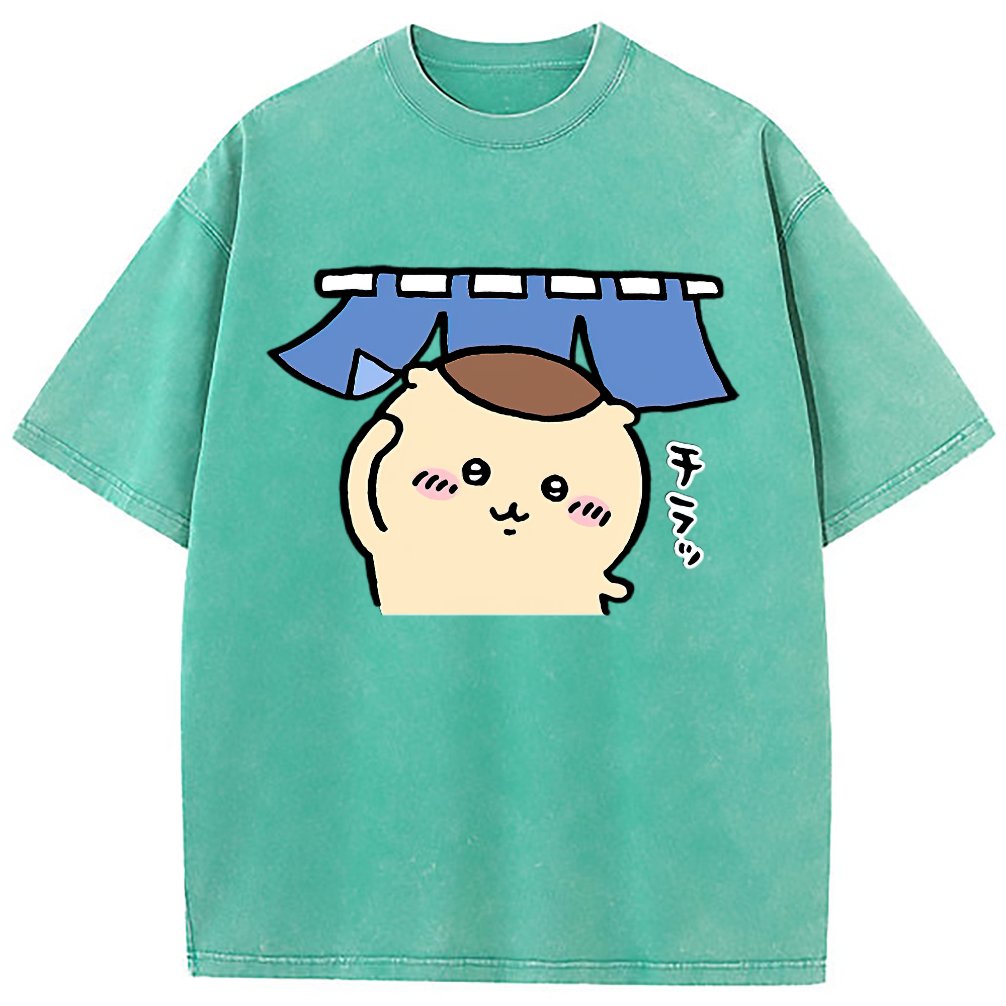 （画像用） ちいかわ くりまんじゅう Chii-kawa kuri manjū 綿100% ヴィンテージ風 半袖Tシャツ（フロントプリント）